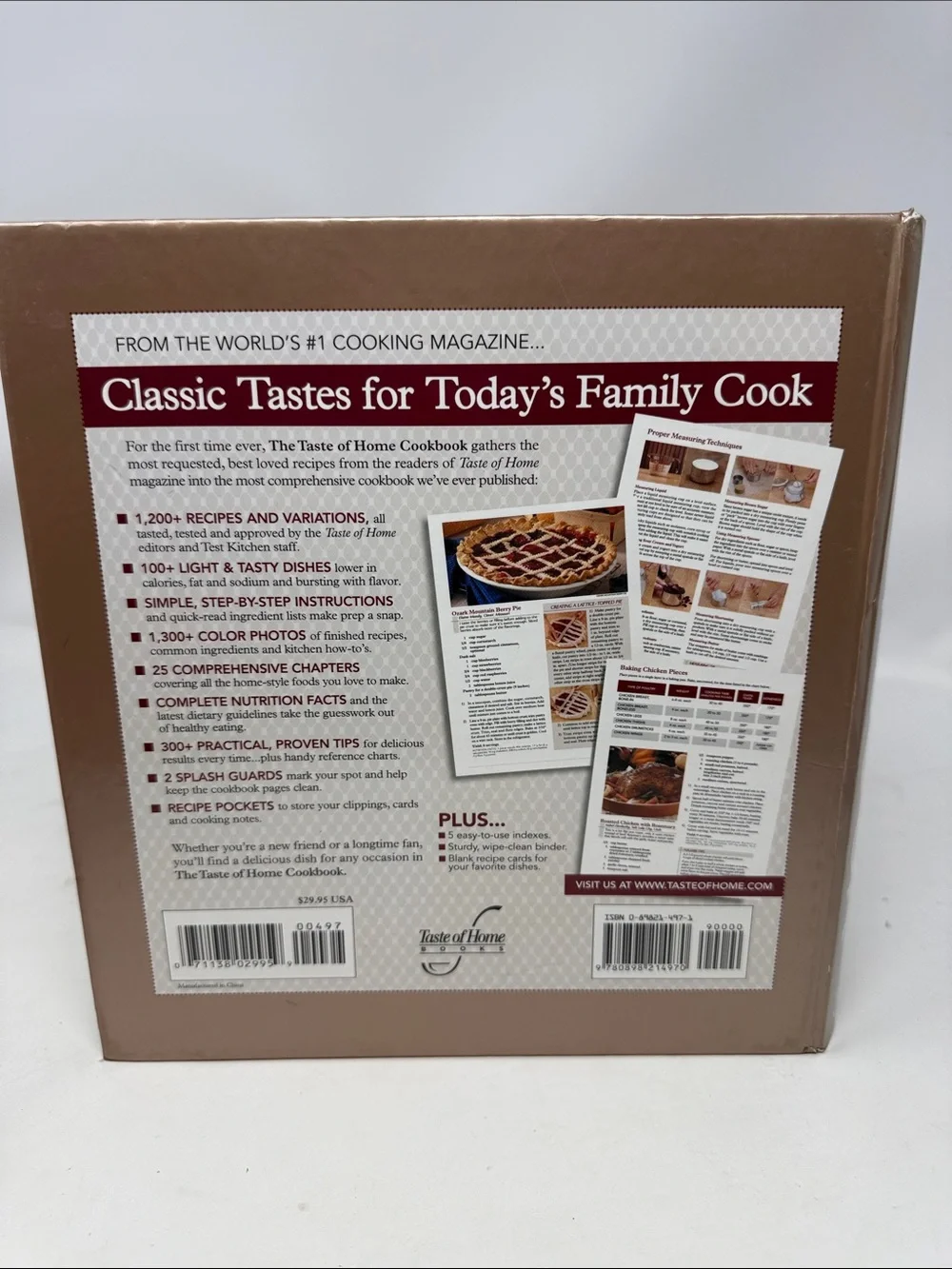 The taste of home cookbook Timeless Recipes Readers Digest Hard Cover Binder